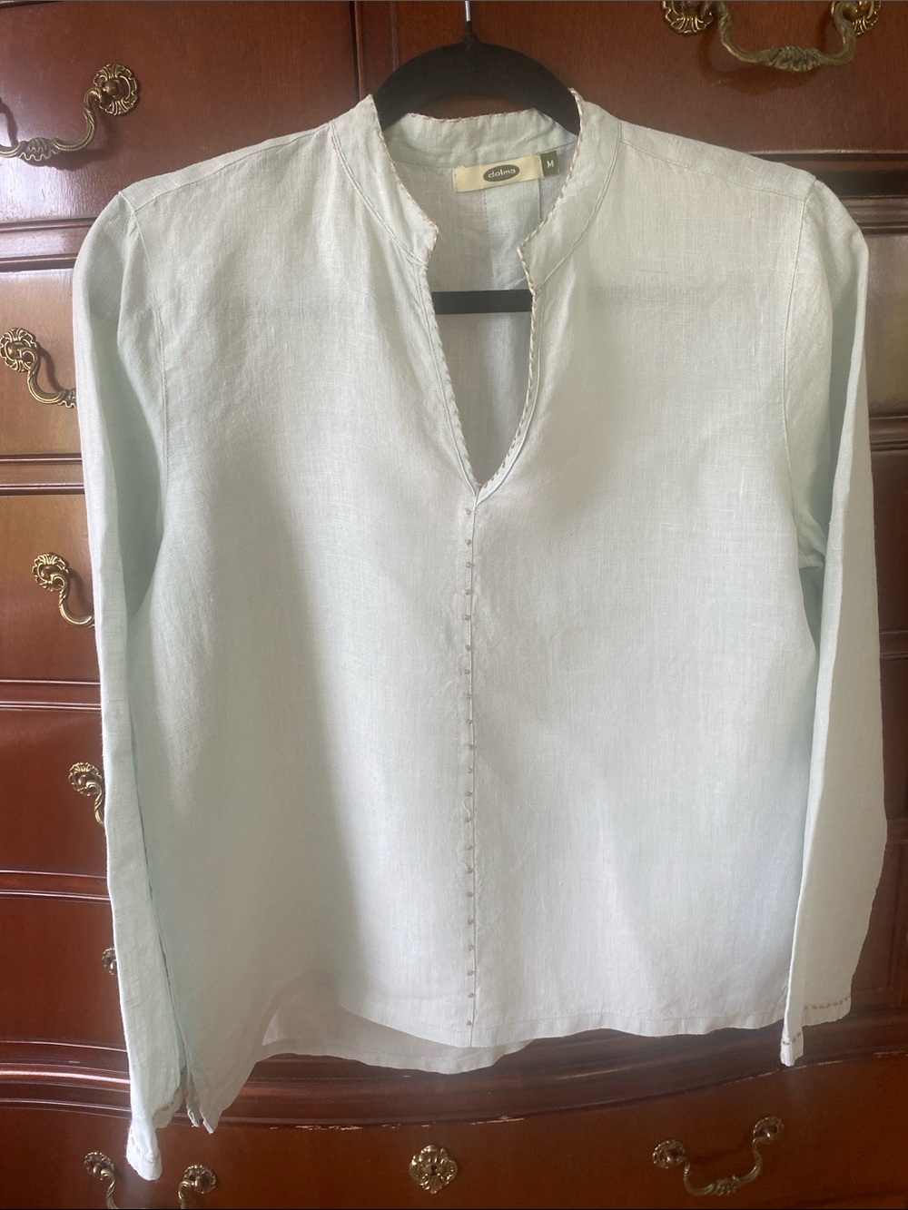 Dolma Soft Mint 100% Linen Tunic Top